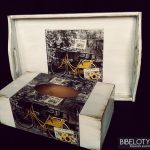 chustecznik, taca, decoupage