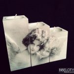 świecznik decoupage